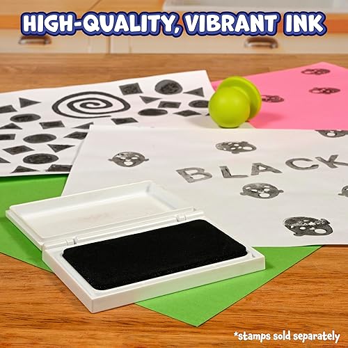 Miniatura 2 de Ready 2 Learn Almohadilla de sello lavable  Negro  Almohadilla de tinta lavable no tóxica para niños  Resistente a la decoloración  Decora álbumes