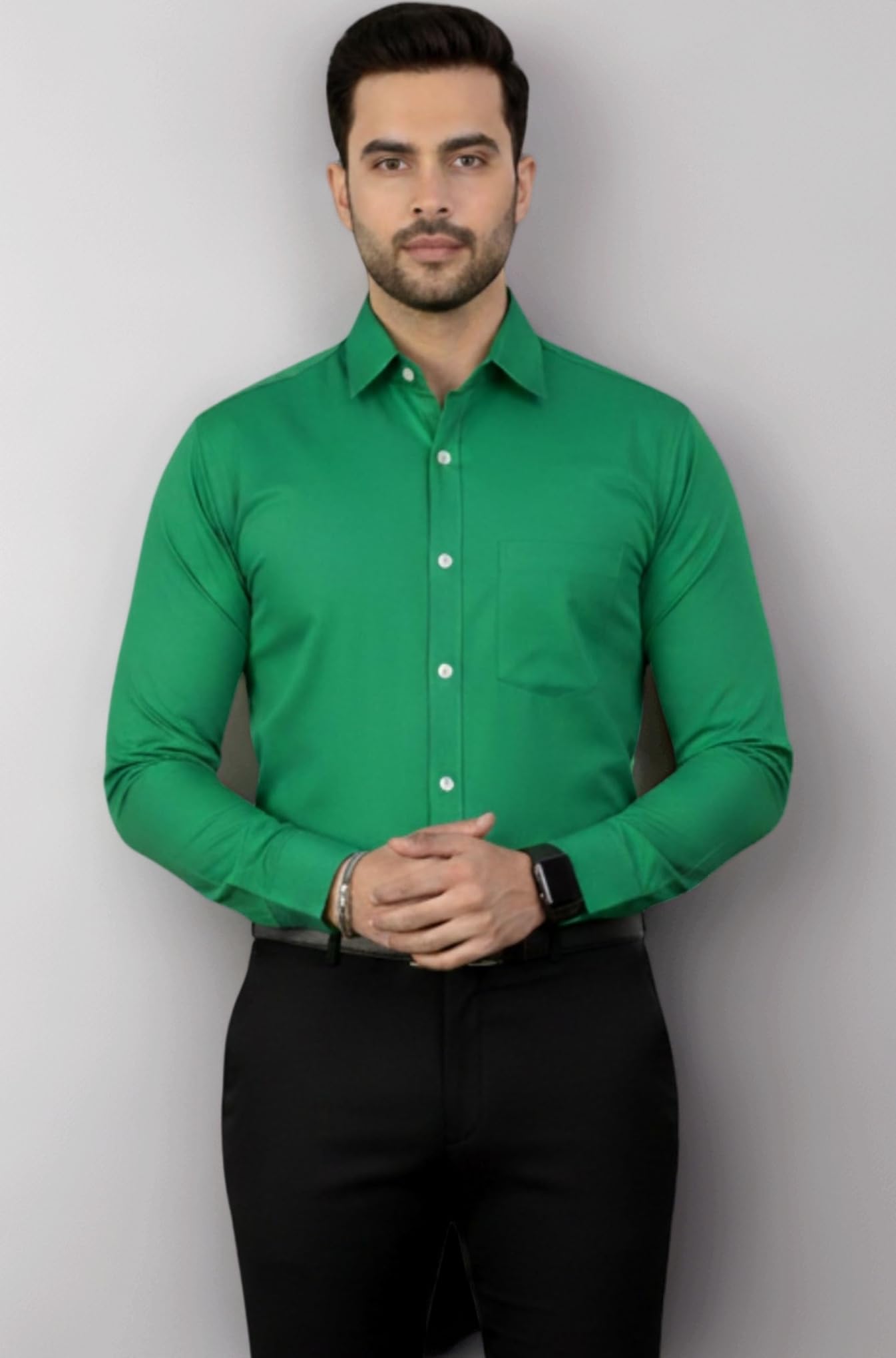 Men's Pure Cotton Striped Printed Shirt with Spread Collared Neck Full Sleeve Curved Hemline Button Closure and Regular Fit | Shirt for Man