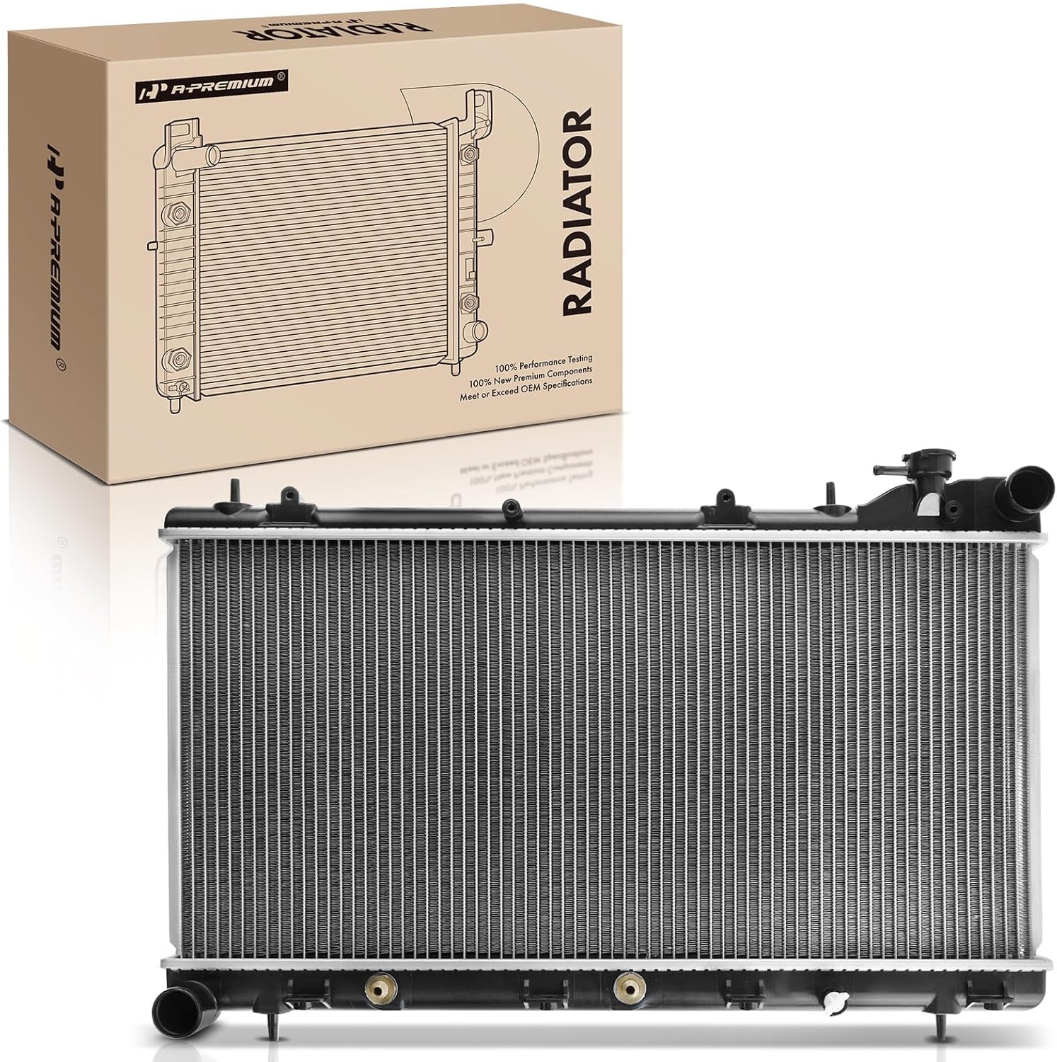 A-Premium Engine Coolant Radiator Assembly with Transmission Oil Cooler Compatible with Subaru Impreza 1993-1998 1.8L 2.2L, Replace# 8011574, 45199FA030