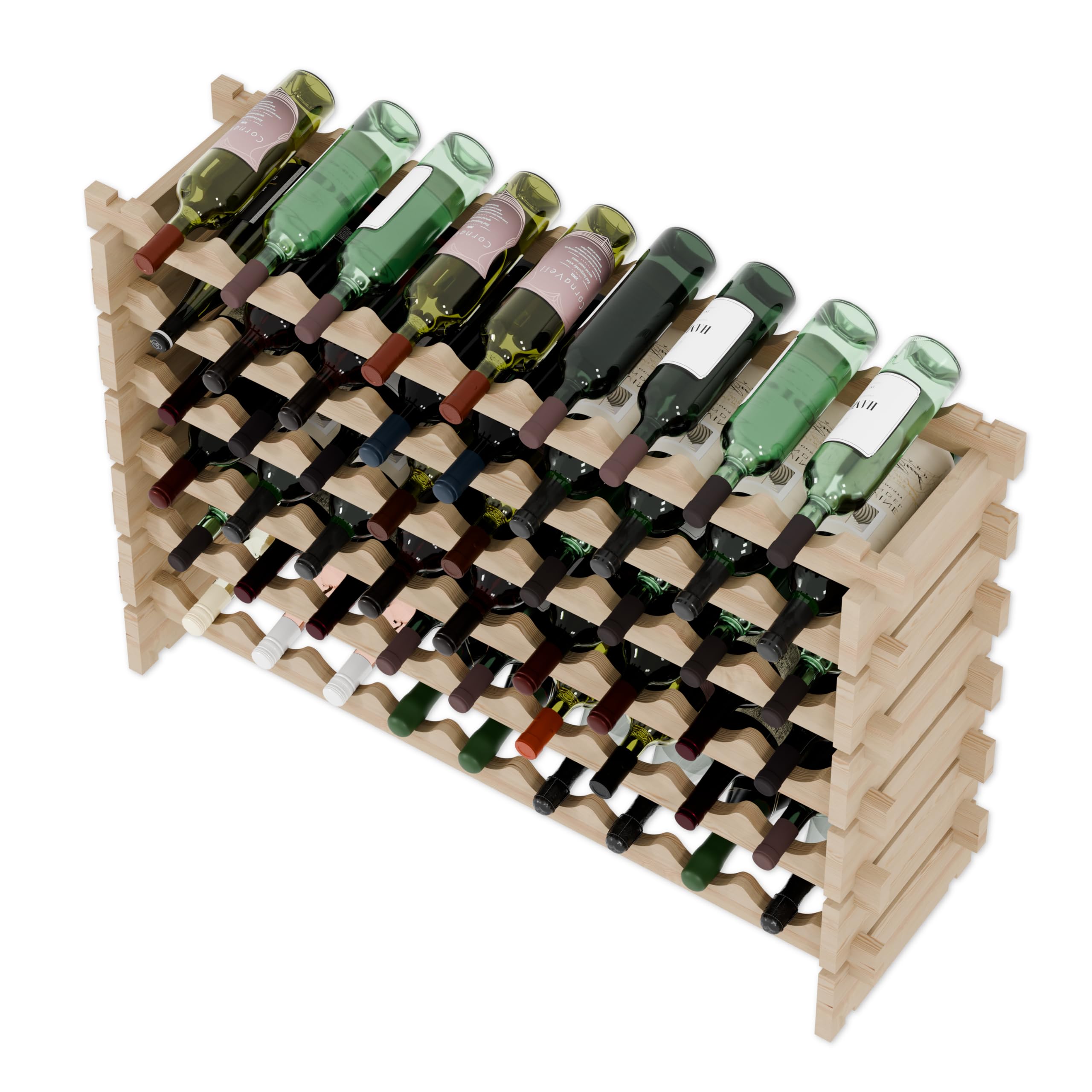 ABZUOON Wijnrek Op Het Werkblad Wijnrek Van Hout, 6 Flessen Tafelblad Wijnhouder Van Hout Rustieke Wijnfles Opslag Organizer Perfect Voor Woondecoratie Keuken Zwart