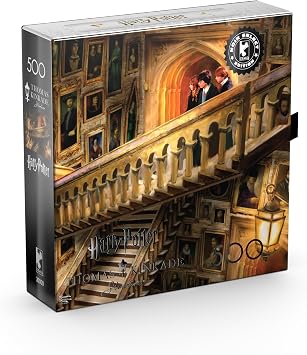 CEACO Harry Potter,Thomas Kinkade,Grand Staircase,500 Piece Jigsaw Puzzle | Puzzles for Adults, More Manageable Than 1000-Piece Sets, Poster Guide, Silver-Foil Gift Box, 1-4 Players, Recycled Materials