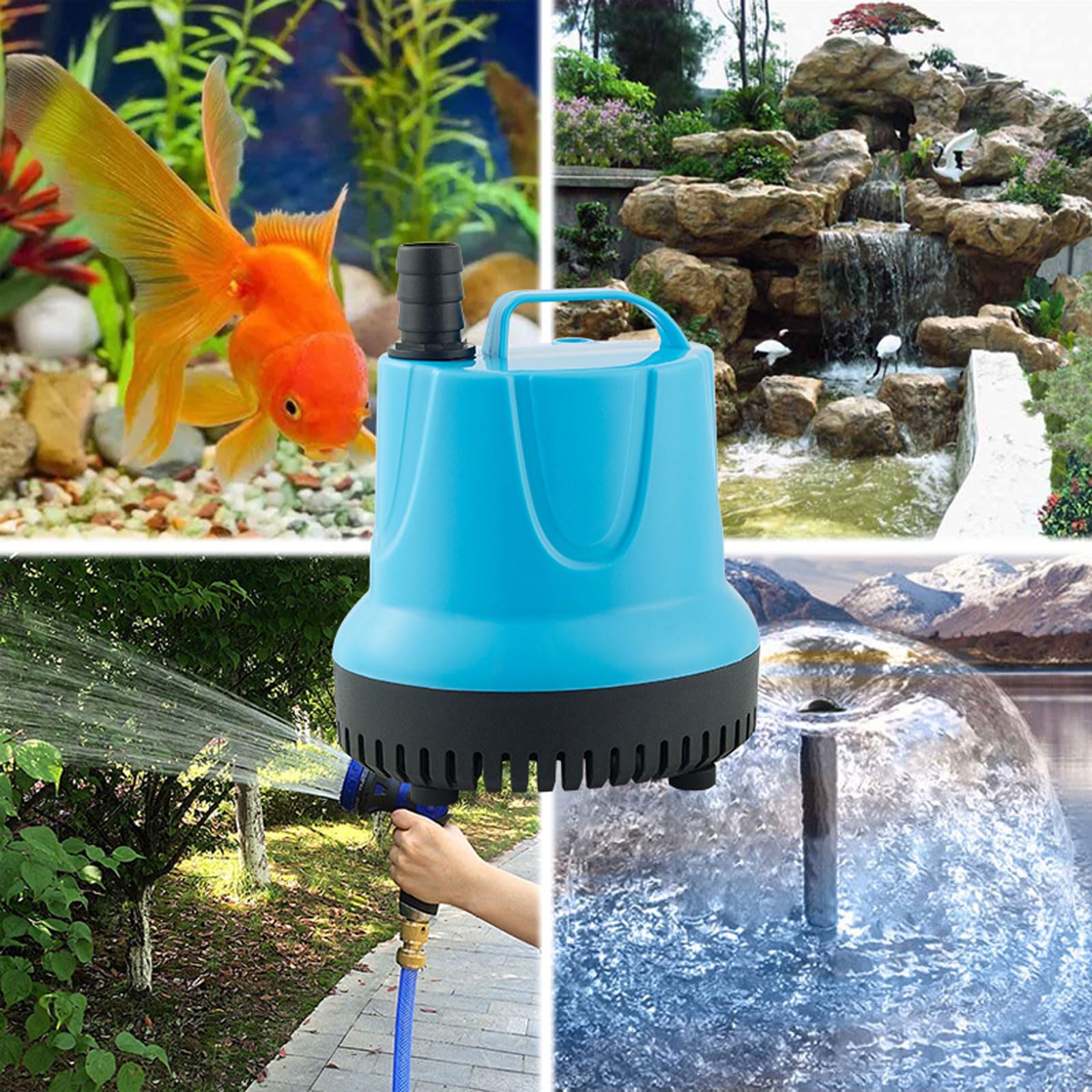 BtpOuy Bomba de Agua Sumergible para Acuario de 220v, Bomba Sumergible para Tanque de Peces, Bombas hidropónicas de 10-105W para Acuario, Tanque de Peces, Fuente para Estanque