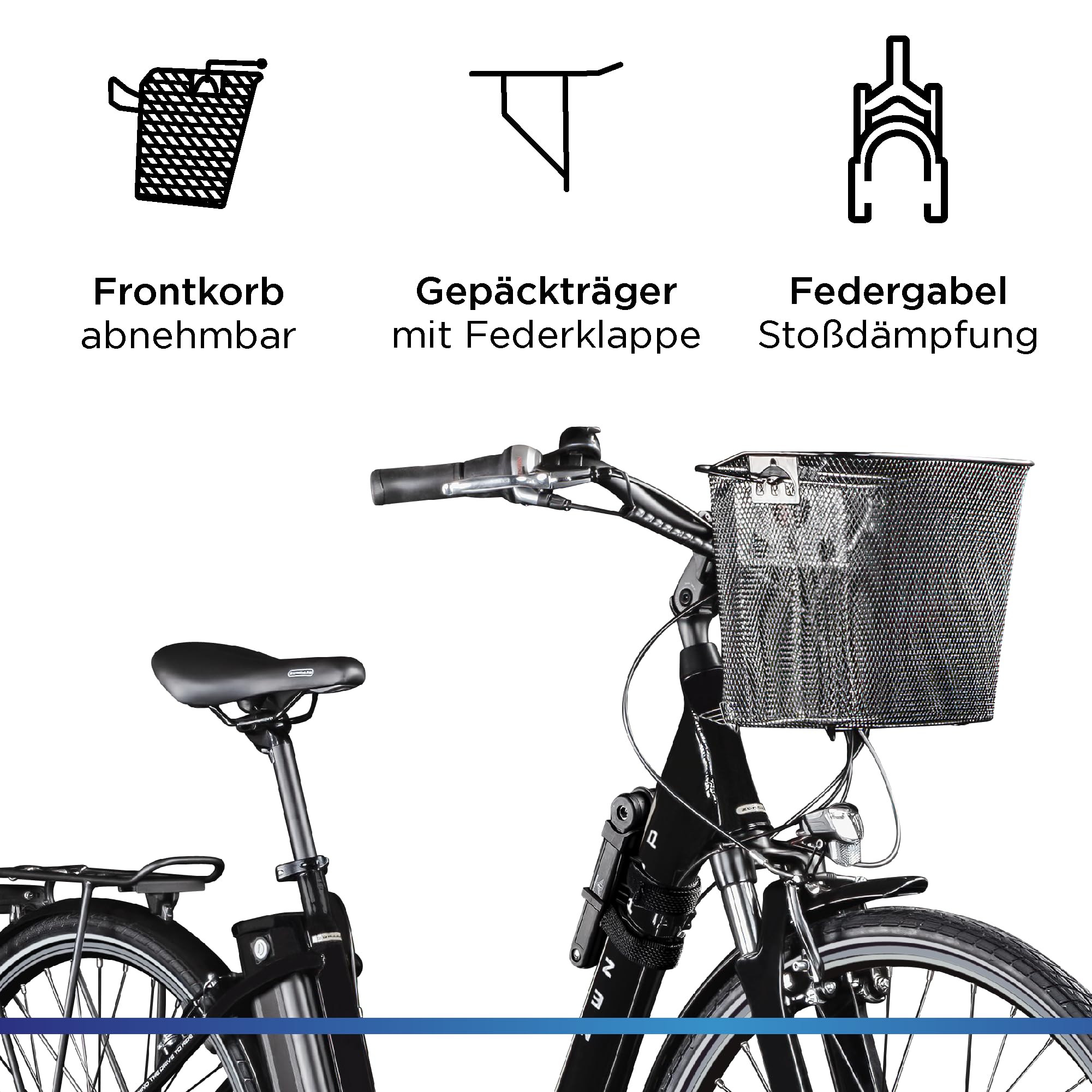 ZÜNDAPP E Bike Damen Fahrrad 28 Zoll | Ebike City Erwachsene 155-190 cm | Retro E-Bike 7 Gang Schaltung Rücktrittbremse | Elektro Fahrräder mit Licht Z517