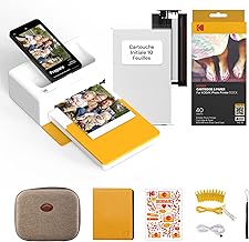 Kodak Dock Plus 4Pass Photo Printer (10 x 15 cm) + Accessory Pack with 90 Photo Papers (10 Initial Sheets + Pack of 80 Sheets)