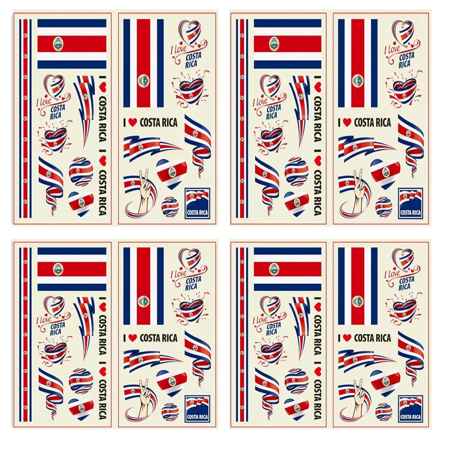 Flag Temporary Tattoo Stickers Qatar World Football Cup