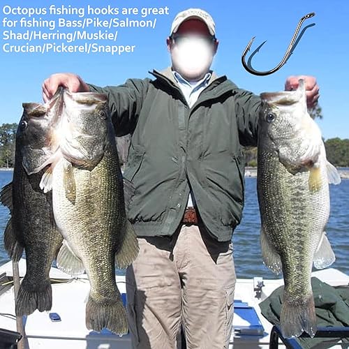 Miniatura 5 de Ganchos de pulpo, anzuelos de pesca con forma de J, ganchos circulares de pulpo, picos de púas, ganchos de acero de alto carbono, ganchos circulares