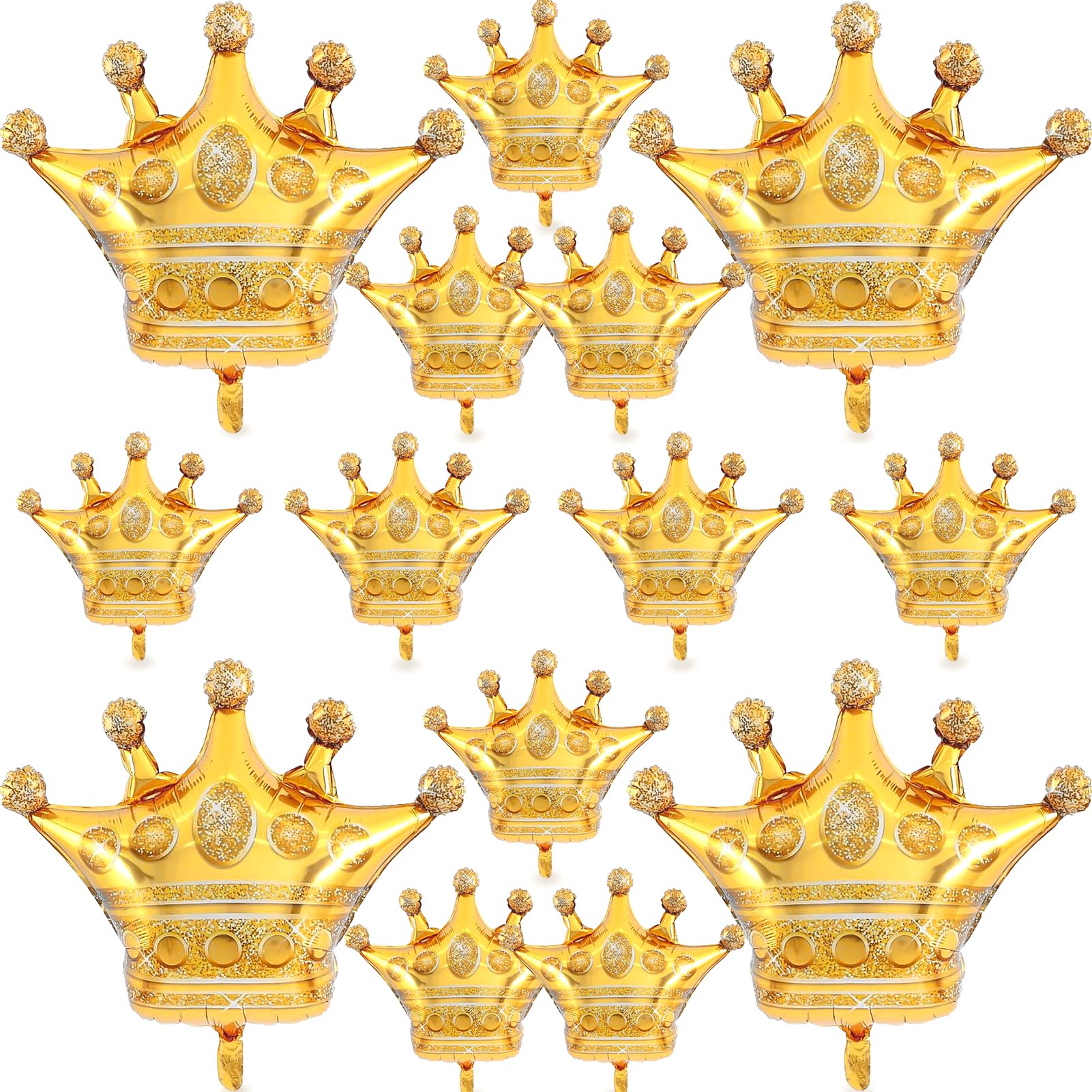 Photo 1 of 14PCS Crown Balloons Gold Foil Crown Balloon for Birthday Wedding Party Baby Shower Decorations 4 Giant and 10 Mini Size