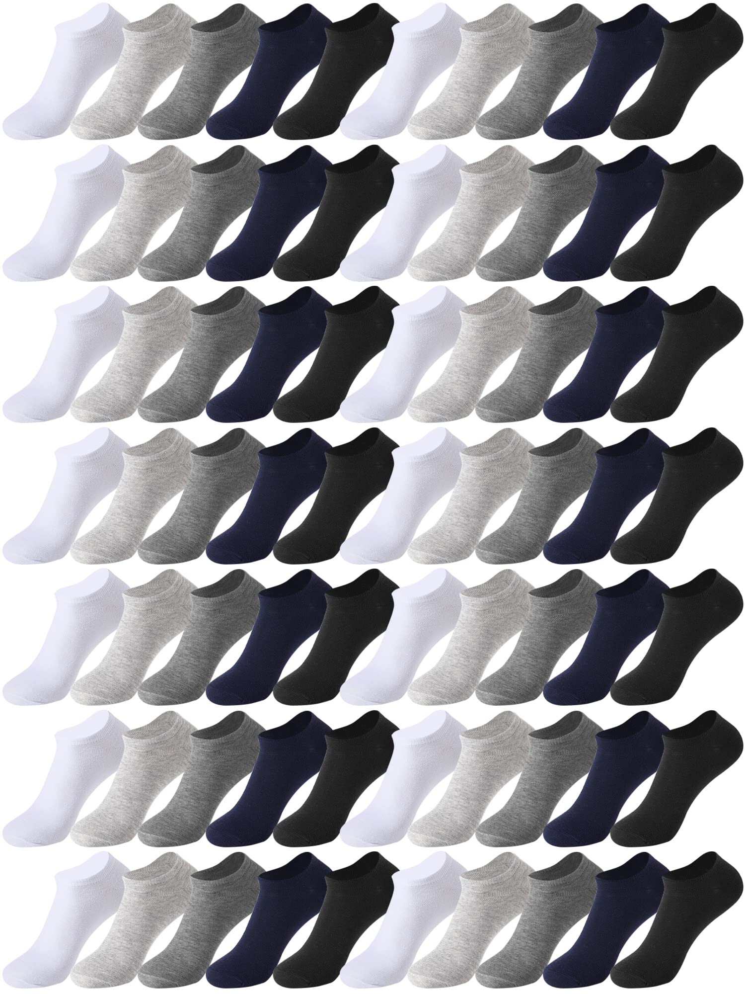 JaGely125 Pairs Men Ankle Socks No Show Socks Thin Low Cut Ankle Socks, Low Cut Sports Tab Socks Breathable Casual Socks Thin Athletic Short Sock Bulk for Men