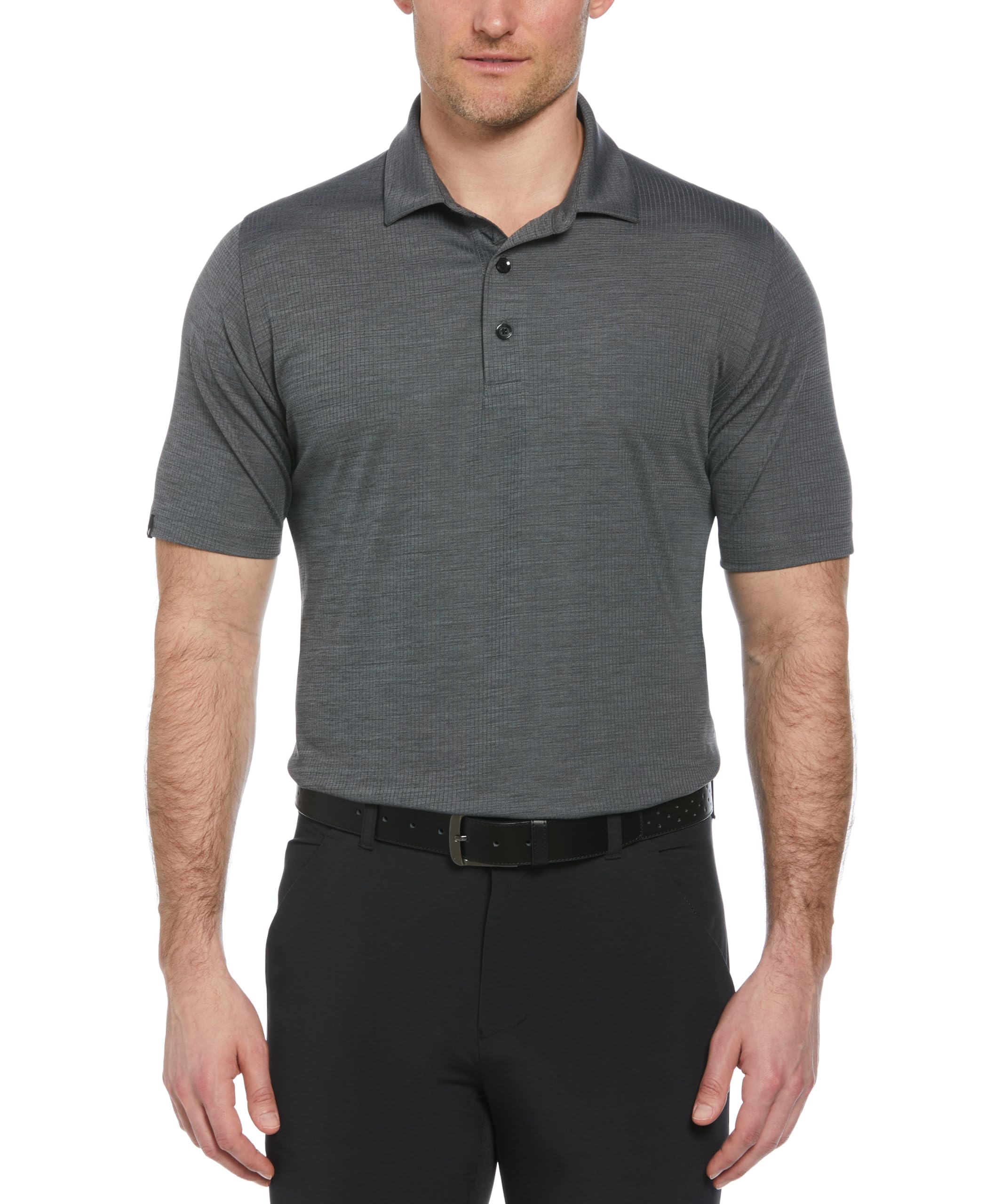 Callaway Men's Ventilated Classic Jacquard Short Sleeve Golf Polo, Stretch Seams, Moisture-Wicking (Available in Big & Tall)