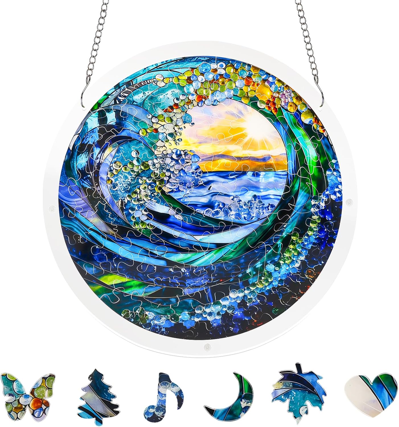 Shell Cattcher Amazon.com: Acrylic Puzzles Suncatcher, 9.8″ Jigsaw Puzzle Suncatcher ...