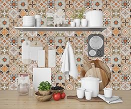 NAREVAL Brown Floral Wall Stickers Stone Marble Wallpaper PVC Oil-Proof Waterproof Self Adhesive Bathroom, Wallpaper for Hall Room, Kitchen Wallpaper, (Size: 60cm x 200cm) (Brown Floral A33, 1)