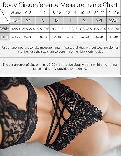 Miniatura 6 de Avidlove Ropa interior de mujer de encaje, bragas atrevidas con espalda entrecruzada, tangas bikini, ropa interior sexy