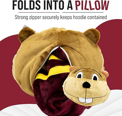 Miniatura 3 de Manta de peluche con capucha – Sudadera de manga larga con bolsillo de la Universidad de Minnesota Golden Gophers de la Universidad de Minnesota –