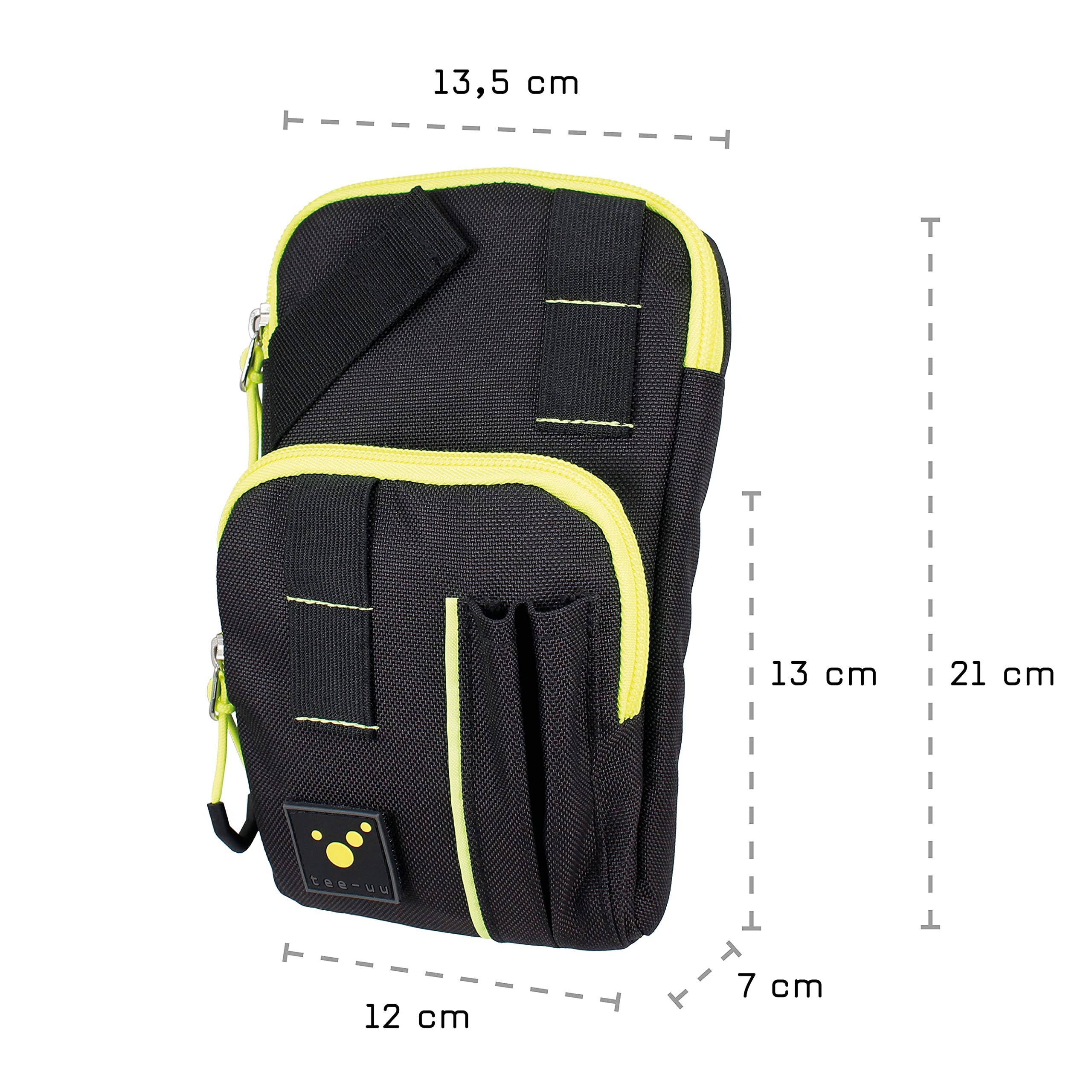 tee-uu Zip Plus Fondina nera | Custodia all-in-one | Servizio o uso domestico | Diverse possibilità di utilizzo | Servizio di soccorso | Vacanze | Scomparto per forbici | Spazio per stetoscopio