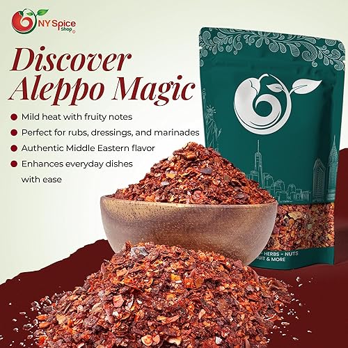 Miniatura 5 de NY SPICE SHOP Aleppo Pepper Flakes  Copos de especias de condimento triturado de 3 libras  Chile turco triturado  Cocina de Oriente Medio y