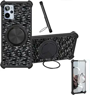 対応 Vgo-Tel New 16 ケース Phone Case [1枚 9H+硬度強化 ガラスフィルム][360°回転式スタンド、マグネット式]CX-11-HEI
