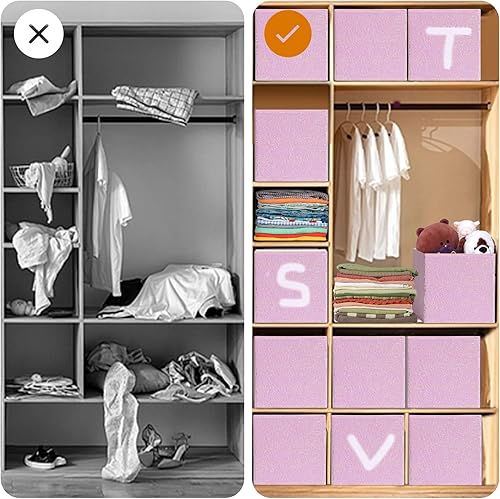 Miniatura 3 de ELUCHANG Paquete de 6 cubos de almacenamiento para niñas, cubos de almacenamiento plegables de tela de lentejuelas de 10 pulgadas con asa, cubos de