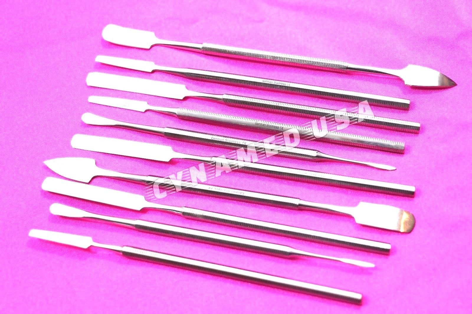 PREMIUM Stainless Steel Spatula Wax Double-Sided Clay Sculpting Tool Set 10-Piece-DENTAL INSTRUMENTS