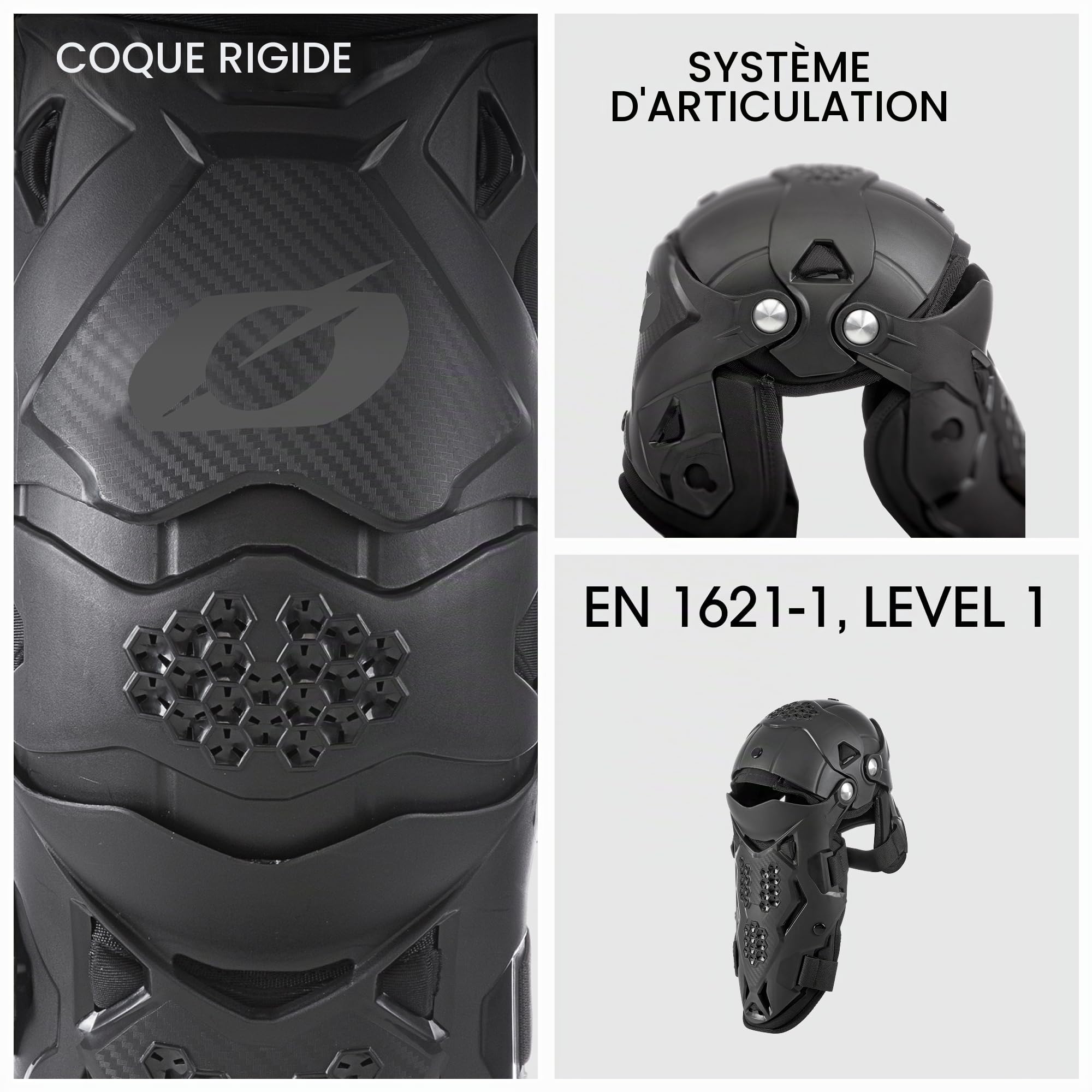 O'NEAL | Pantalon de protection | Motocross Enduro Moto | Fentes d'aération multiples, avec rembourrage en mousse EVA, Rembourrage amovible | PRO IV Knee Guard | Adultes | Noir | One Size