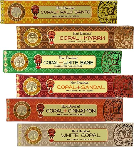 Hari Darshan - Juego de regalo de palitos de incienso hechos a mano con 6 fragancias x 15 palitos en total de 90 palitos
