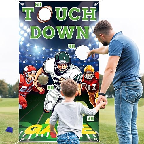 Miniatura 7 de Juego de fútbol, juego de lanzamiento de bolsas de frijoles de fútbol, juegos de Super Bowl, decoraciones de fiesta, juegos de fiesta de fútbol,