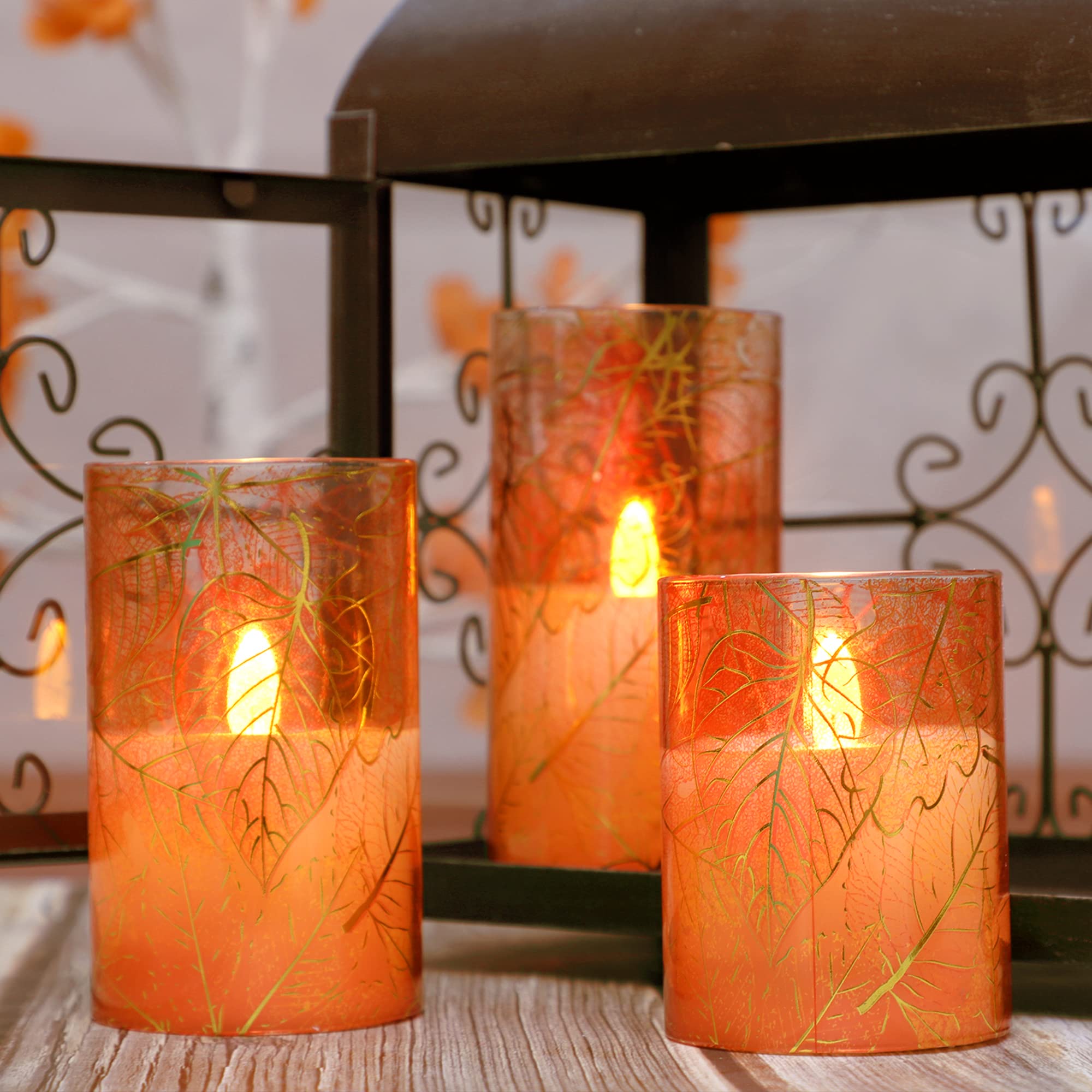 Candele senza fiamma con foglie tremolanti, a LED, a batteria, con telecomando, in vera cera, con timer, per decorazioni di odiday e stanze