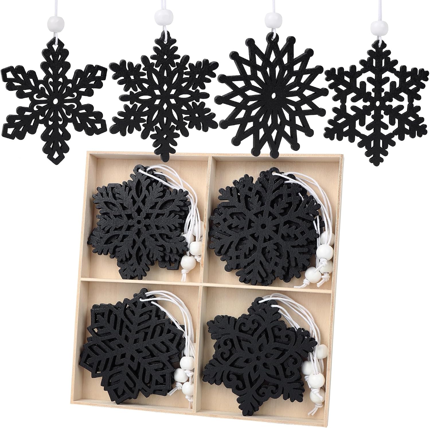 16 Pieces Blue Snowflakes Ornaments Christmas Tree Decorations thumbnail
