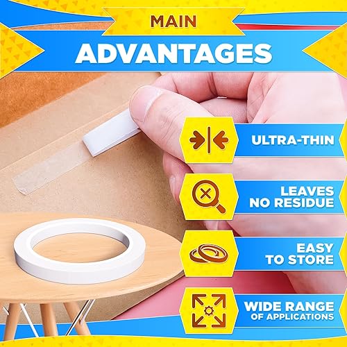 Miniatura 4 de Cinta adhesiva de doble cara, cinta de doble cara, cinta de tela de doble cara, cinta de vinilo resistente para mejoras del hogar, cinta de vinilo,