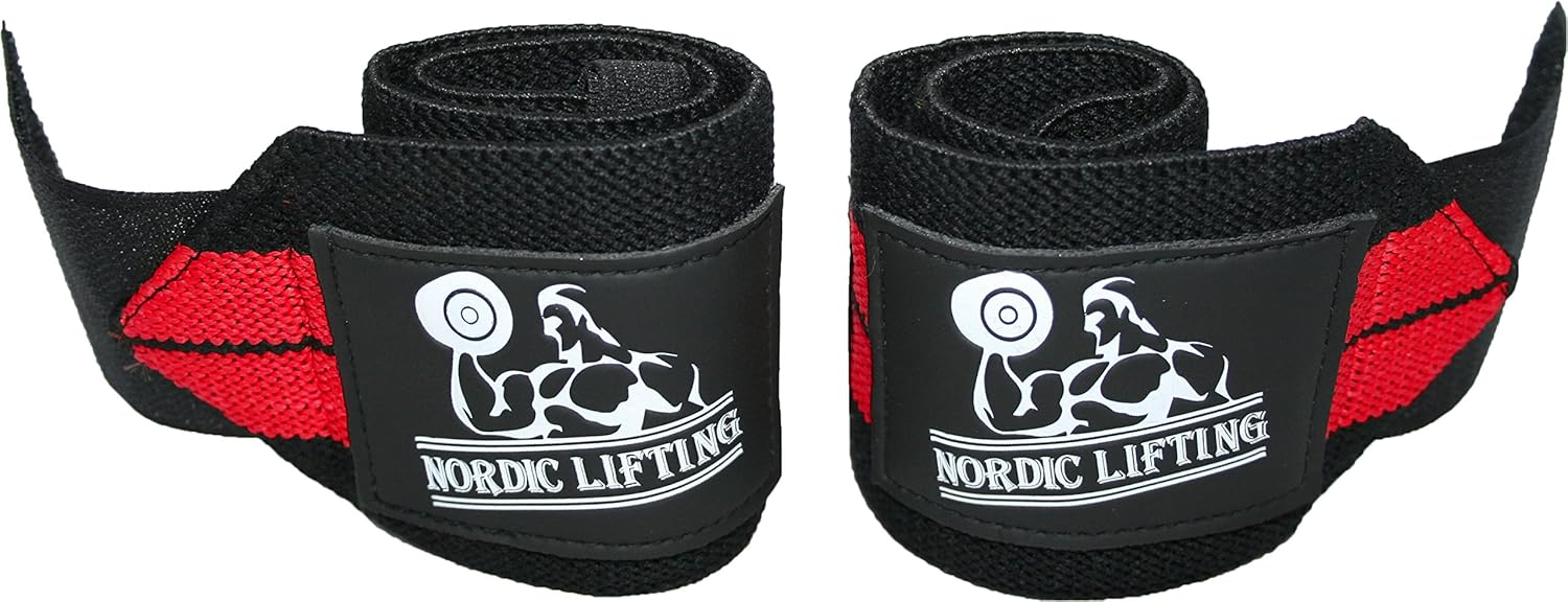 Wrist Wraps + Lifting Straps Bundle (2 Pairs) for Weightlifting, Cross Training, Workout, Gym, Powerlifting, Bodybuilding-Support for Women & Men,Avoid Injury During Weight Lifting-Red : Sports & Outdoors