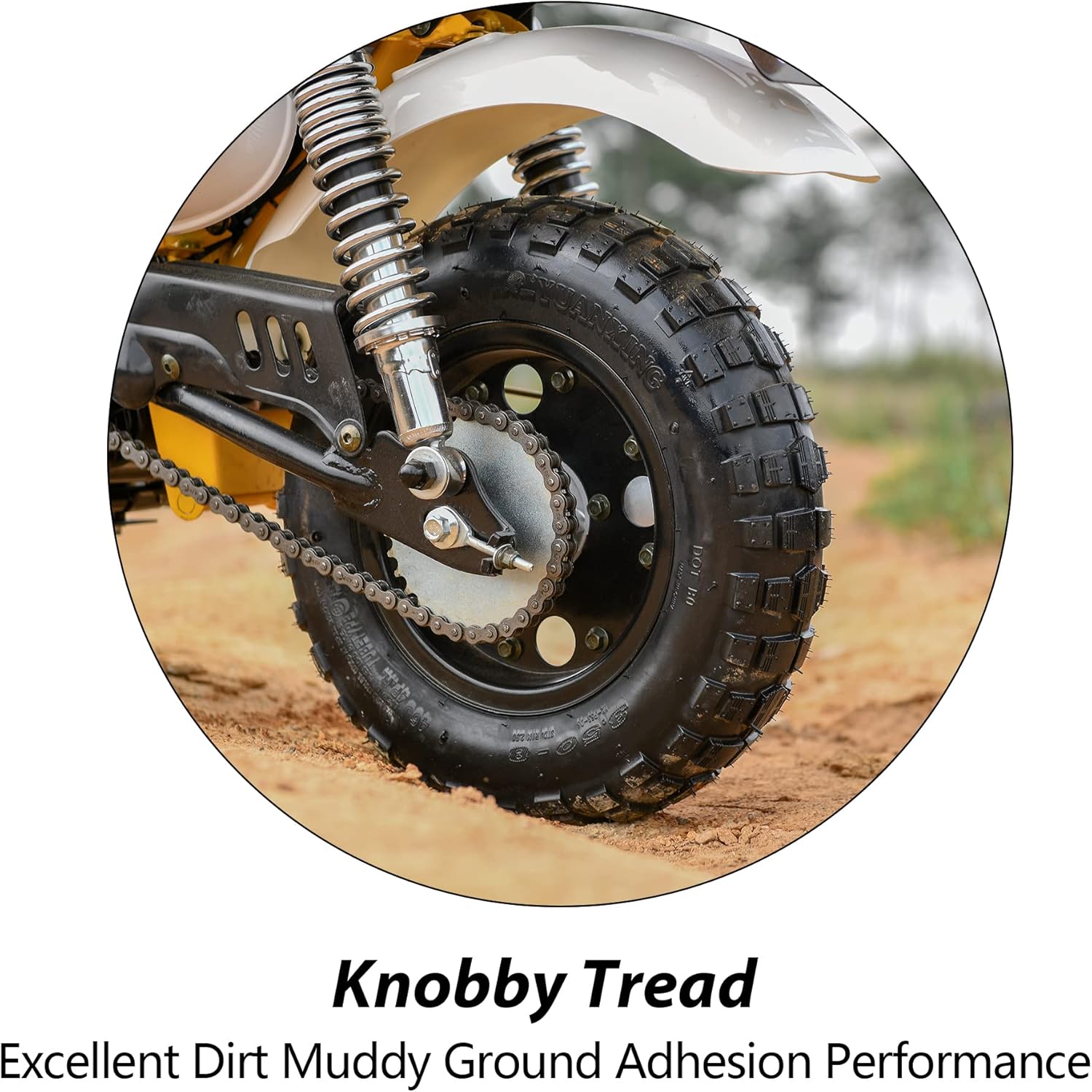 RUTU 3.50-8 Tire with Inner Tube -fit Monkey Bike Z50 Z50A Z50R Z50RD MT50 Mini Trail & Off-Road Bikes - TR87 Bent Valves - Anti-Explosion & Puncture-Proof Inner Tubes