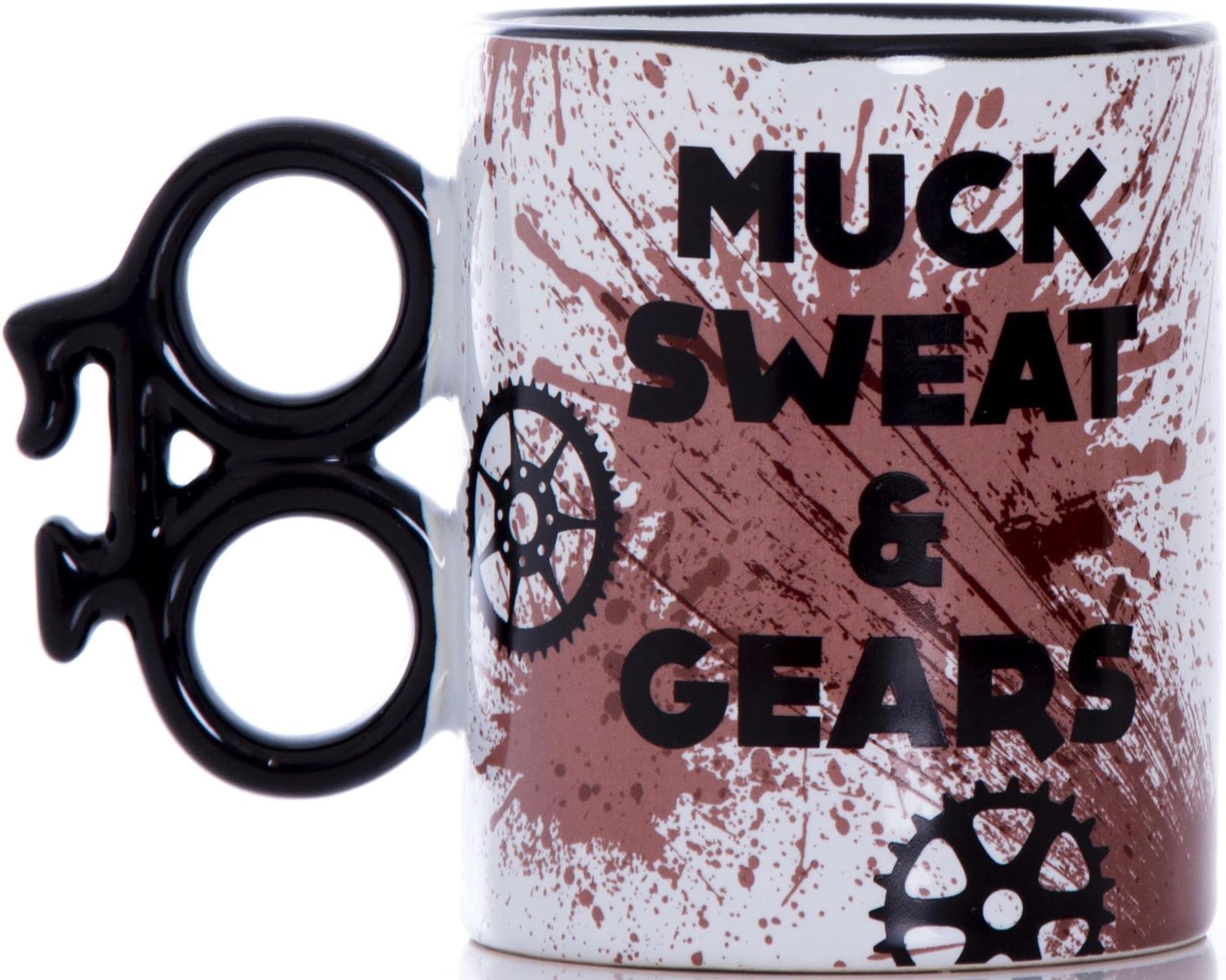 Boxer Gifts Funny Cycling Gift Mug – Muck Sweat & Gears – Novelty Bike Gifts For Men Cyclists – Mountain Biking Presents