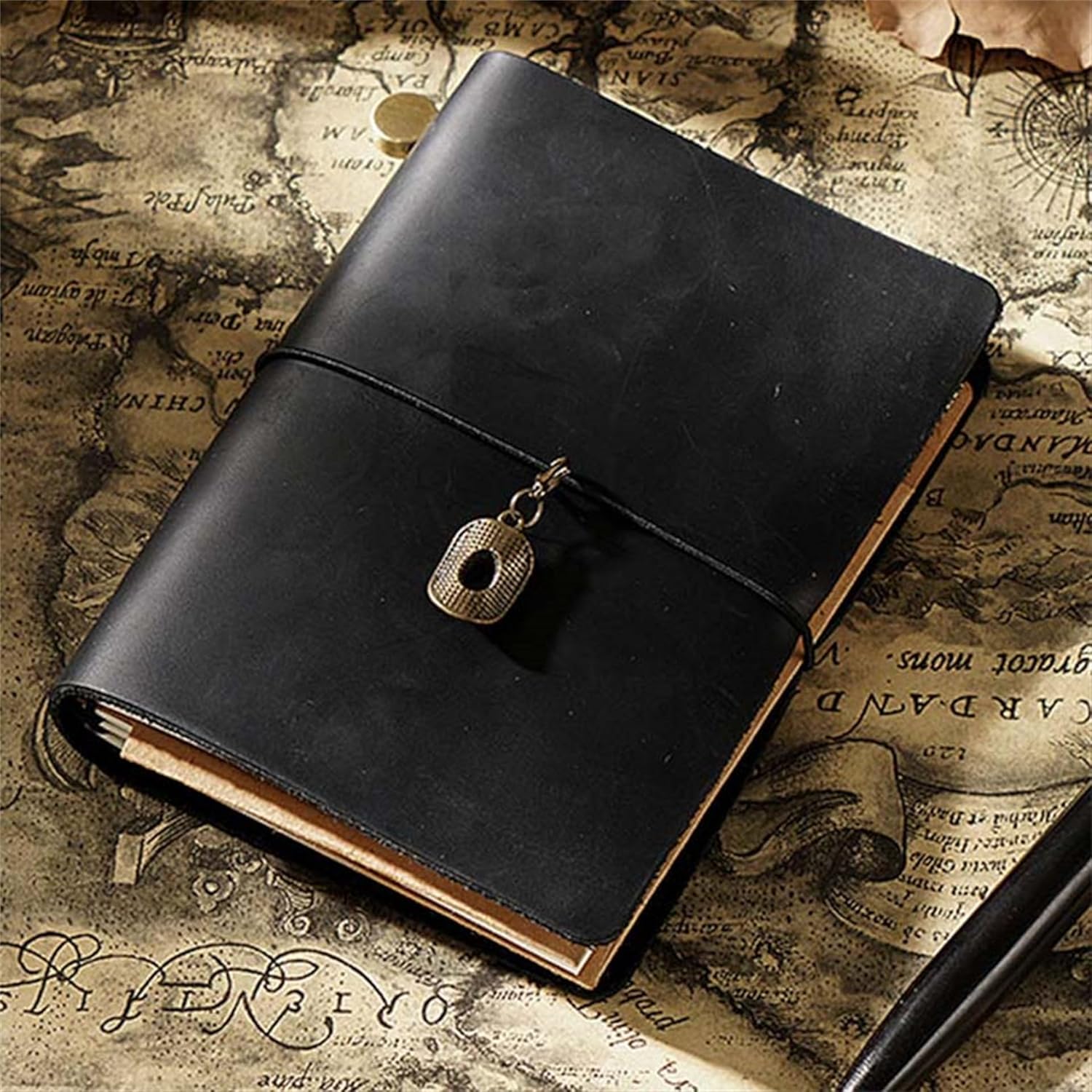 Genuine Leather TN Travel Notebook Protective Cover Journal Sketchbook Planner Agenda Diary Personal Organizers Noteboo (Black Passport)