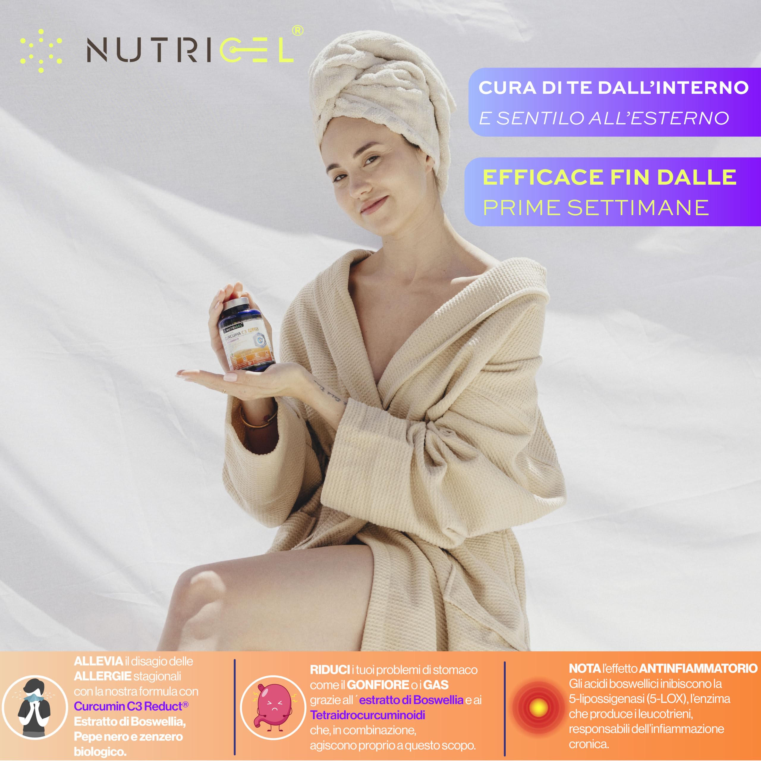 Curcuma Capsule C3 Reduct® brevettata con Estratto di Boswellia, Zenzero e Pepe Nero, Potente Antinfiammatorio e Antiossidante Naturale – Curcumina con studi clinici – Approvata EFSA | 120 Capsule