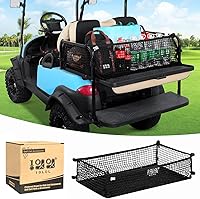 Vista 1 de 10L0L Red de carga para carrito de golf de 4 pasajeros para Yamaha, Club Car DS/Precedent, EZGO TXT/RXV, red de almacenamiento elástica ajustable