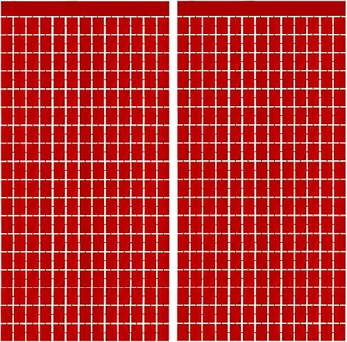 Miniatura 31 de GOER - Cortinas de tiras metálicas/oropel para fiestas, telón de fondo para fotos, Halloween, cumpleaños, graduaciones, Año Nuevo, decoración