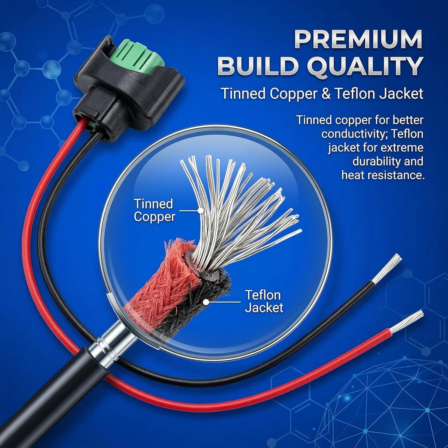 Universal Fit H8 H9 H11 880 881 Female Adapter Wiring Harness-Headlight | OEM Headlight &Fog Light Connector Pigtail-Compatible with Toyota,GMC,Chevy,Honda,Ford,Dodge-LED Retrofit Kit