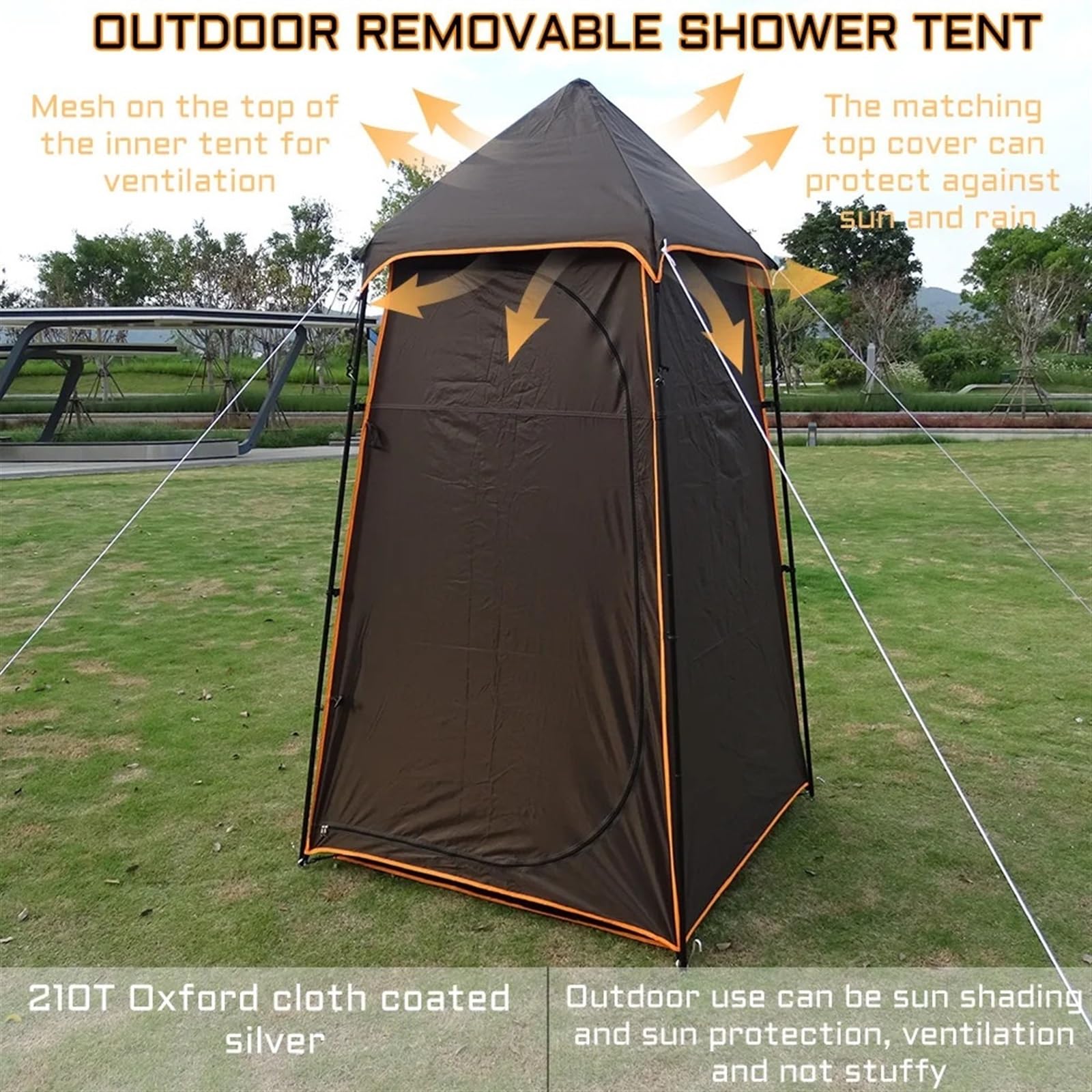 namiot prysznicowy na kemping, Przenośny, rozkładany namiot prysznicowy Shelter Camping Beach Brown