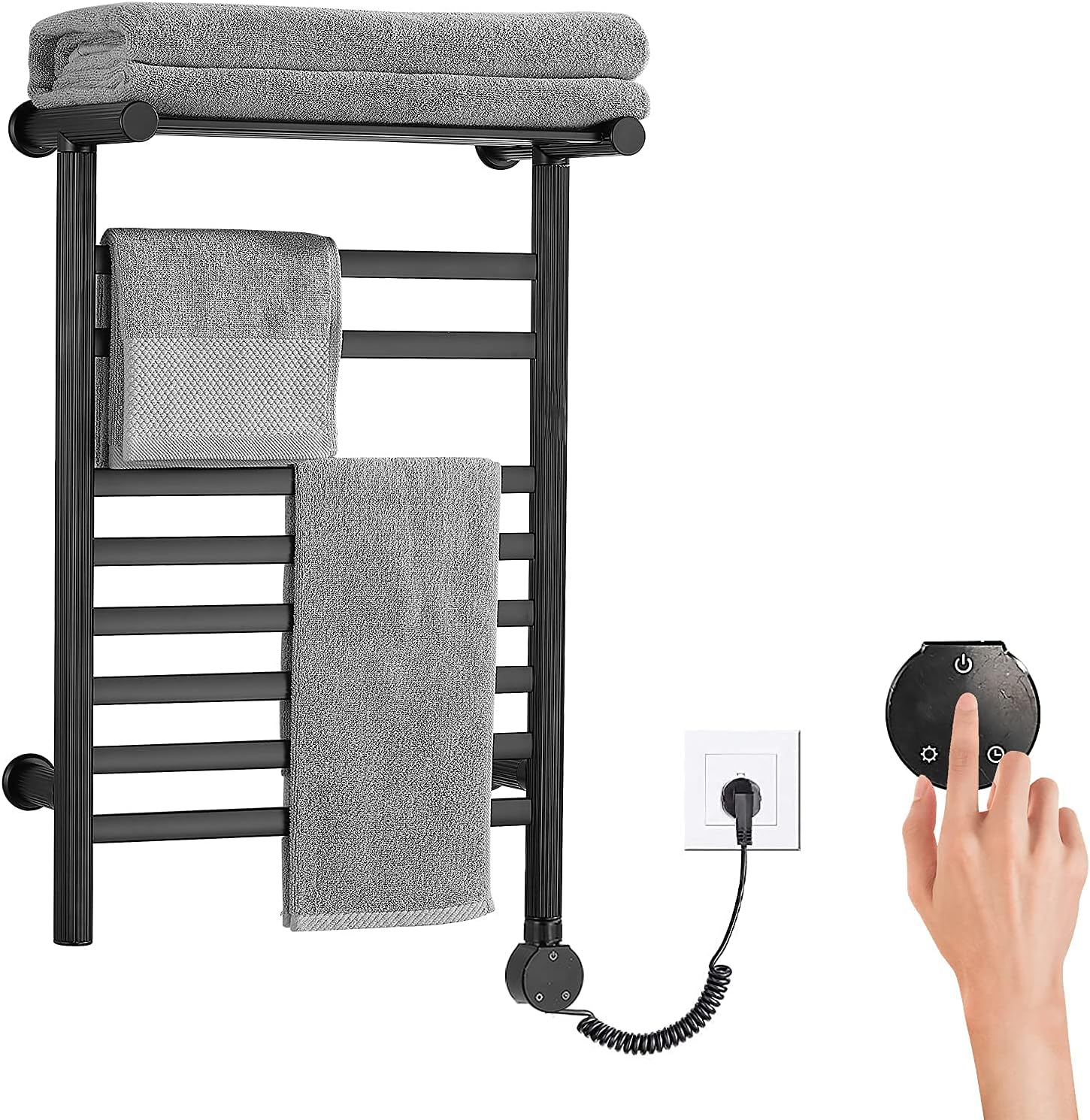 LED Lighted 10x Magnifying Mirror - Travel & Bathroom Portable Vanity Mirror with 360 Rotation & Locking Suction - Square