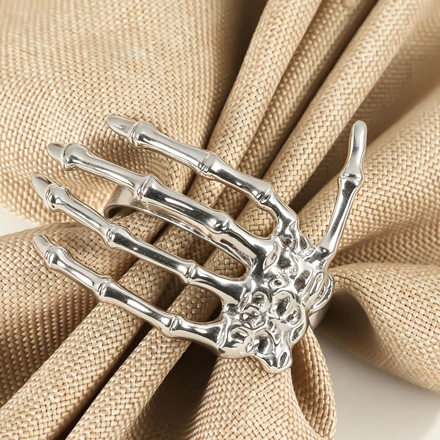 Halloween Skeleton Napkin Rings,Skull Claw Napkin Holders Halloween Decors