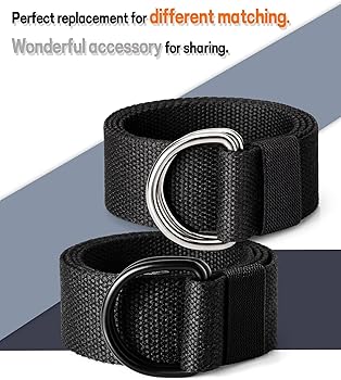EsengNoyi Canvas Web Belt for Men Women, Casual Double D Ring Belt EsengNoyi Canvas Web Belt for Men Women, Casual Double D Ring Belt