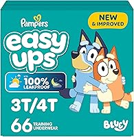 Vista 18 de Pampers Pantalones de Entrenamiento - Easy Ups Niños y Niñas Bluey - Talla 5T-6T, 80 Unidades, Ropa Interior Infantil para el Orinal
