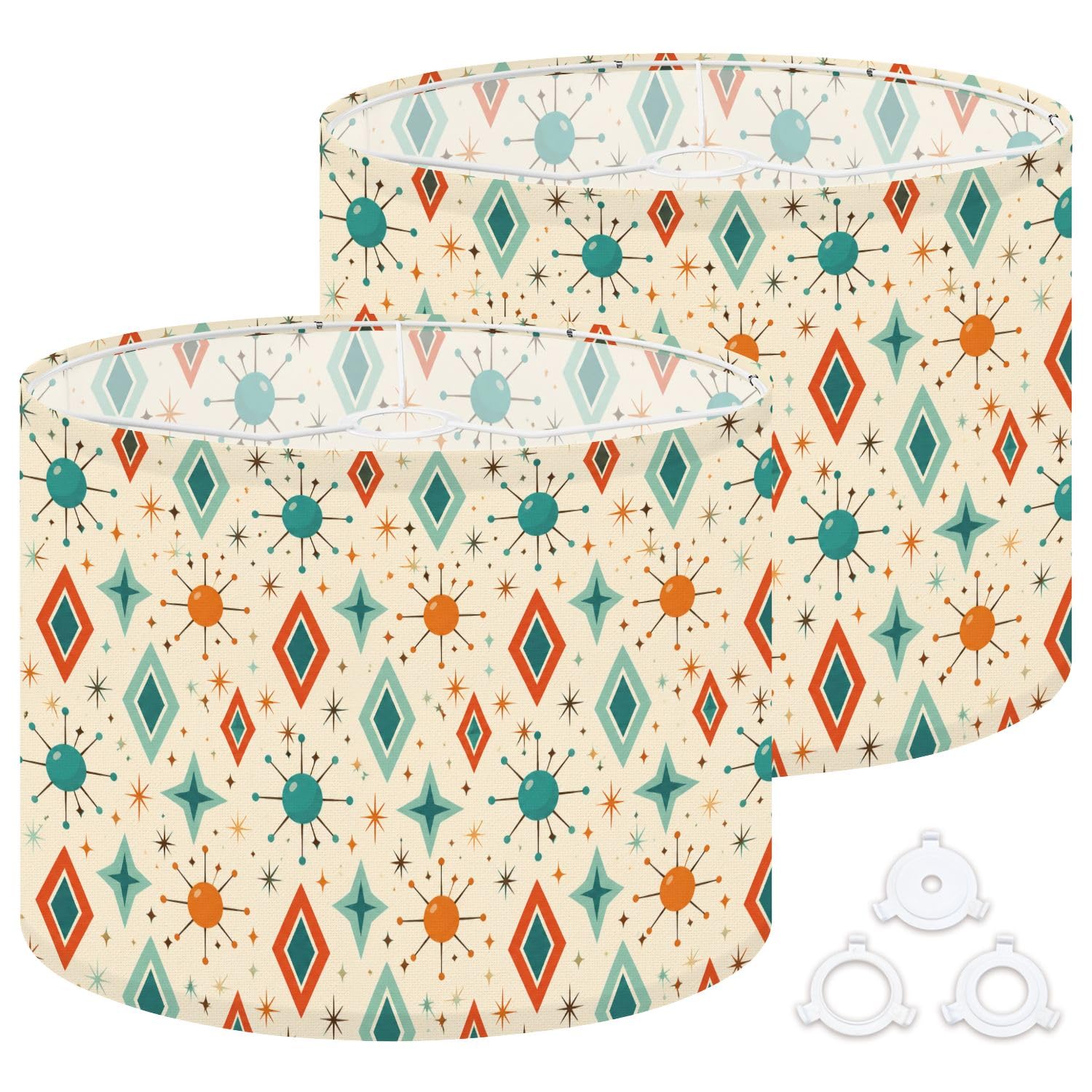 Deruinvaio Multi3 2Pcs 13In Lampshade Lamp Shade Retro Mid Century Atomic For Ceiling Light, Table Lamp Floor Lamp Easy Assembly Replacement Light Shade