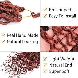 Col Bling Goddess Locs Crochet Hair for Black Women 14 Inch, 8 Packs Faux Locs Crochet Hair, Boho Style, River Locs with Curly Ends (14Inch, 350, 8Packs)