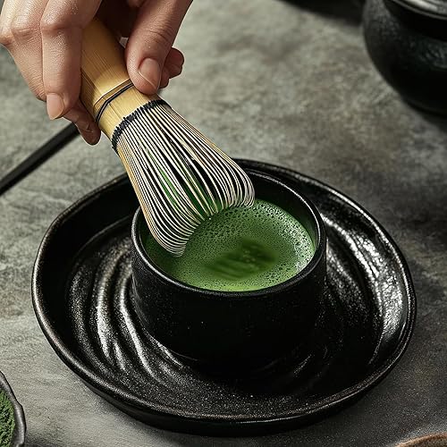 Miniatura 7 de Juego de batidor tradicional de matcha, kit de juego de matcha de bambú, juego de té matcha con batidor, cuchara de té, cuchara de matcha, tamiz
