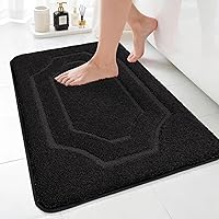 Vista 30 de BEQHAUSE Alfombras de baño, suaves y absorbentes, antideslizantes, lavables a máquina, alfombra de baño gruesa gris para baño, bañera y lavabo, 24 x