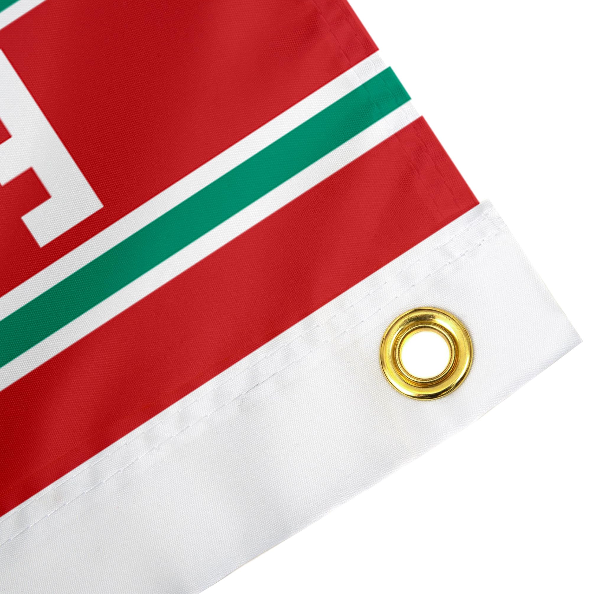 Liverpool FC Flagge, Fußballclub, Premier League, 100 % Polyester, für drinnen und draußen, 91 x 152 cm (Flagge E)