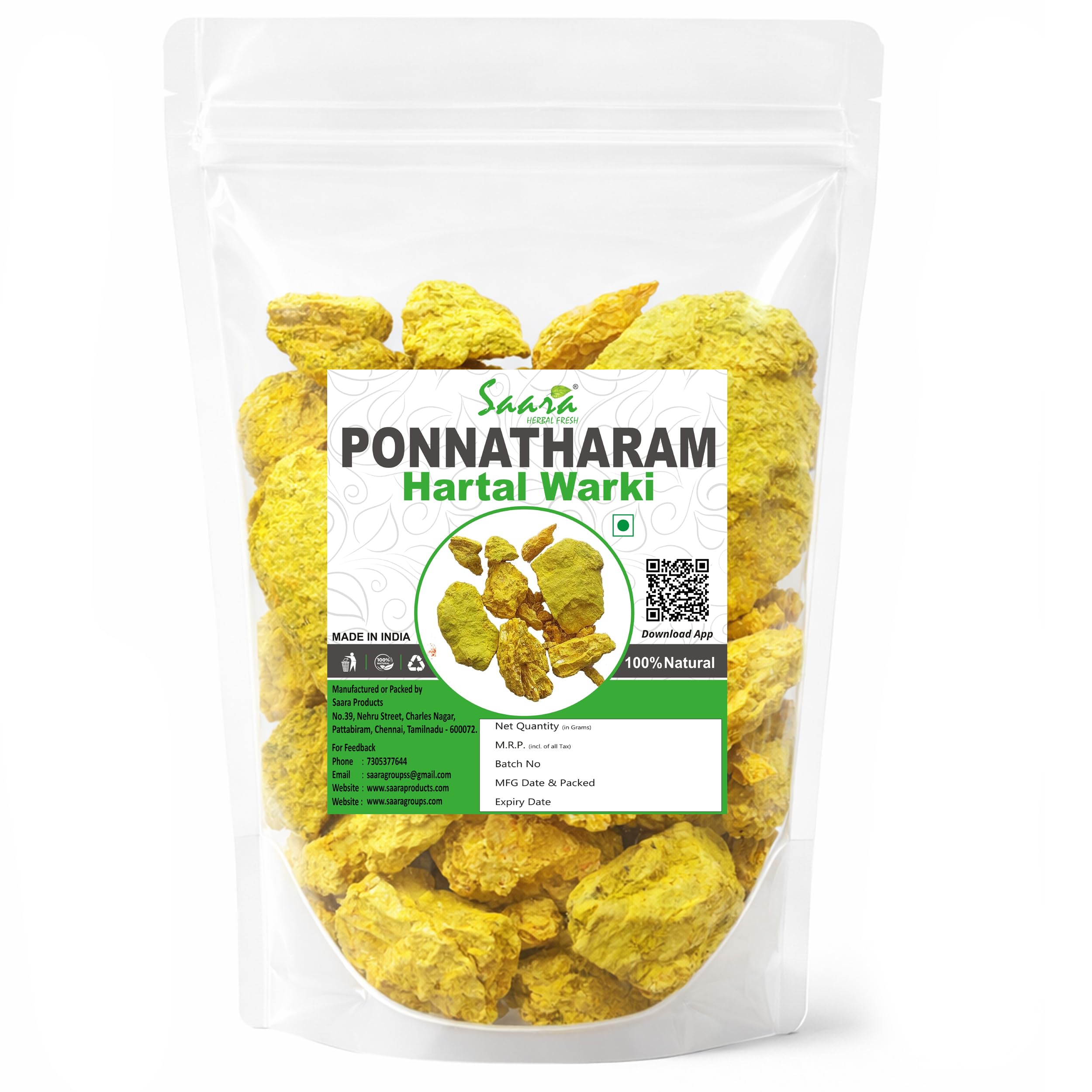 Ponnatharam stone 50g | Hartal Varki | Hartal Warki | Hartal Pili for Hair Removal (Stone)-picture-18