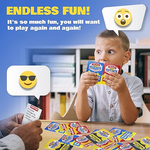 Miniatura 4 de Kids VS Parents - Un divertido juego familiar con iniciadores de conversación y desafíos divertidos - Juego de cartas para niños, adolescentes y