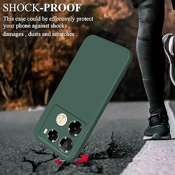 Infinix Note 40 Pro用 スマホケース シルキーソフトタッチ Infinix Note 40 Pro用ケース シリコン 耐衝撃 スリム かわいい 指紋防止 保護カバー 美的 ダークグリーン