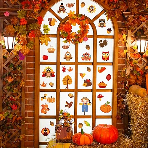 Vista 21 de Christmas Window Clings Xmas Decor - 90 PCS Reusable Double Sided Static Window Stickers - Merry Christmas Gel Decals for Xmas Decorations Indoor